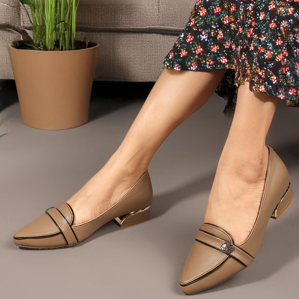 Women Solid Slip-On Block Heel Pump