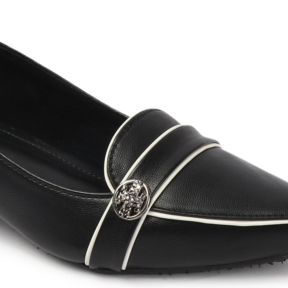 Women Solid Slip-On Block Heel Pump