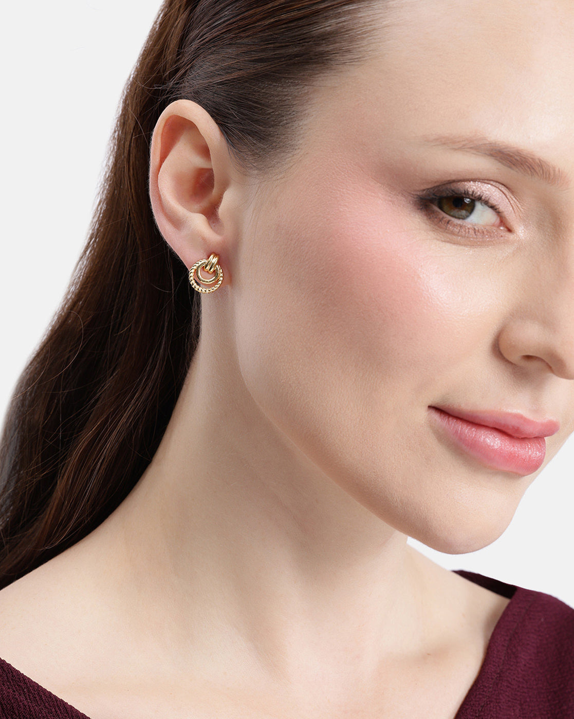 18kt Gold Plated Circular Stud Earring