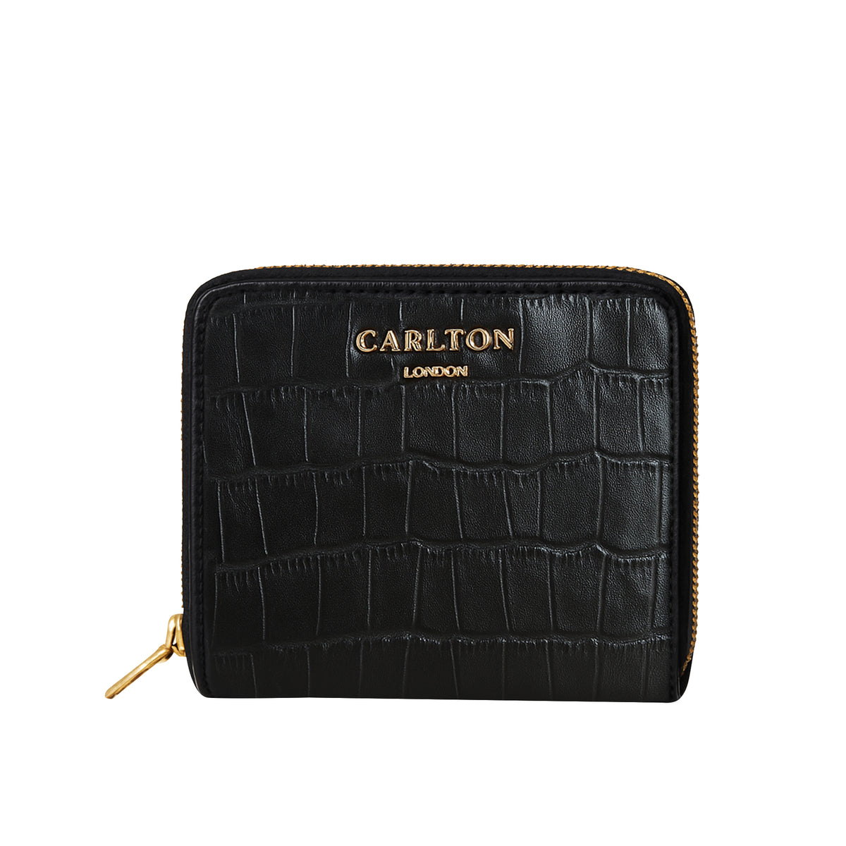 Carlton London Women Estelle Zip Around Textured Wallet with Gold Hardware