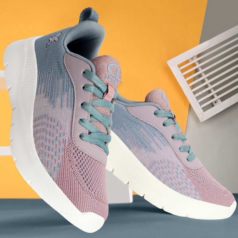 Women Mesh Flyknit Technology Lace-Up Sports Shoes