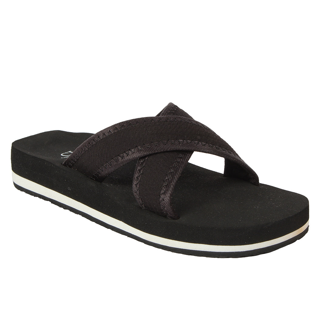 Carlton London Women Comfort Cushioned Footbed Slides, Casual Lightweight Low Wedge Open-Toe Walking Slides