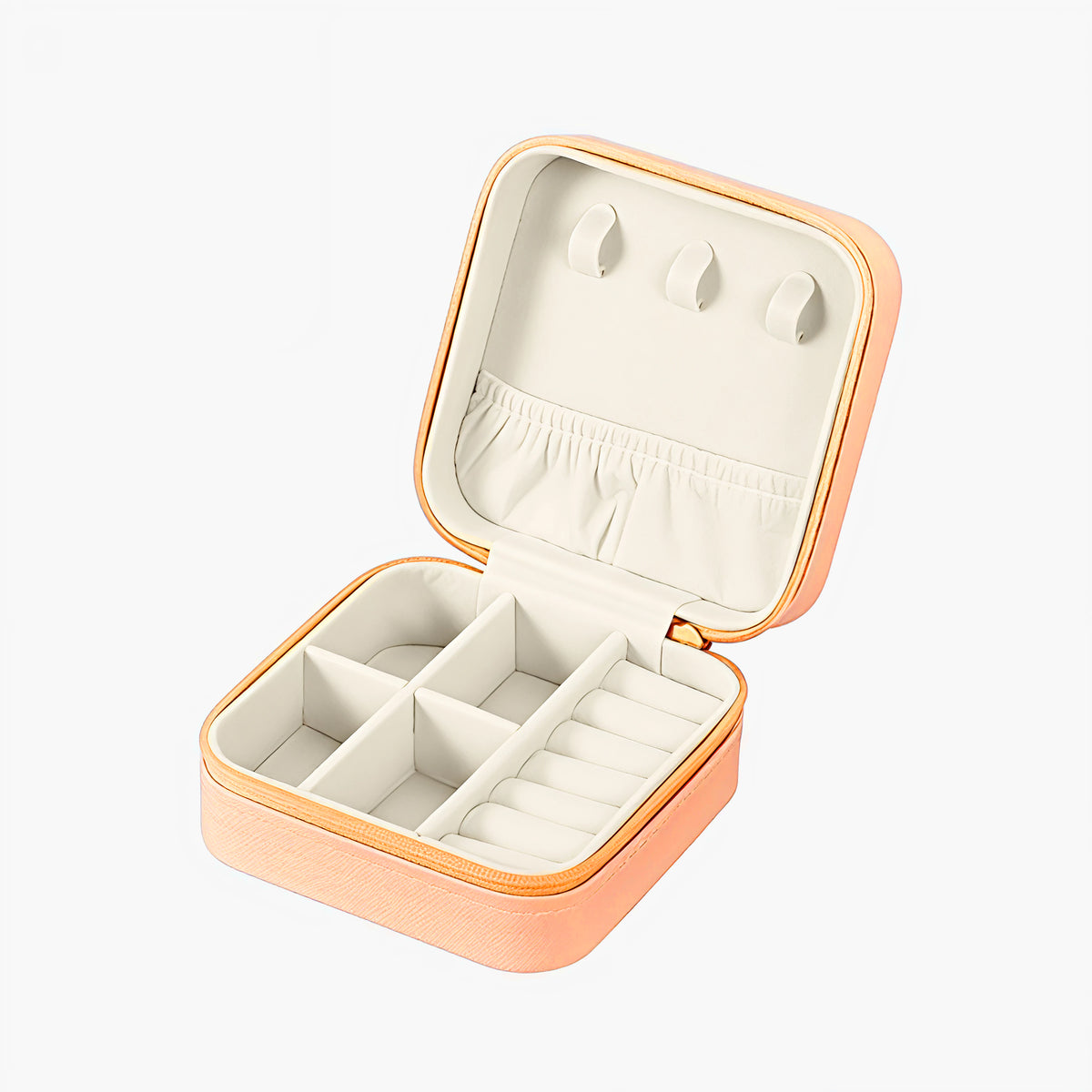 PU Mini Travel Jewellery Organizer Squart Peach - CLJW-07