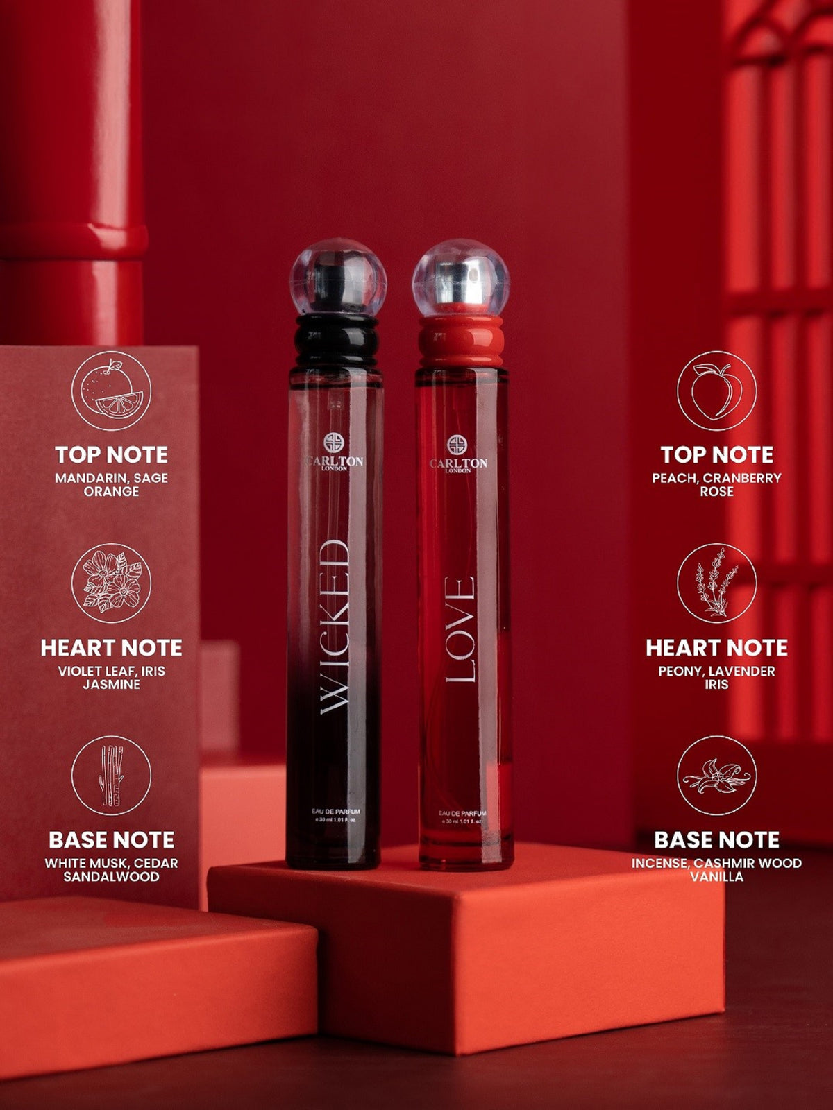 Women Gift Set Of 2 Love And Wicked Perfume - 30 Ml Each