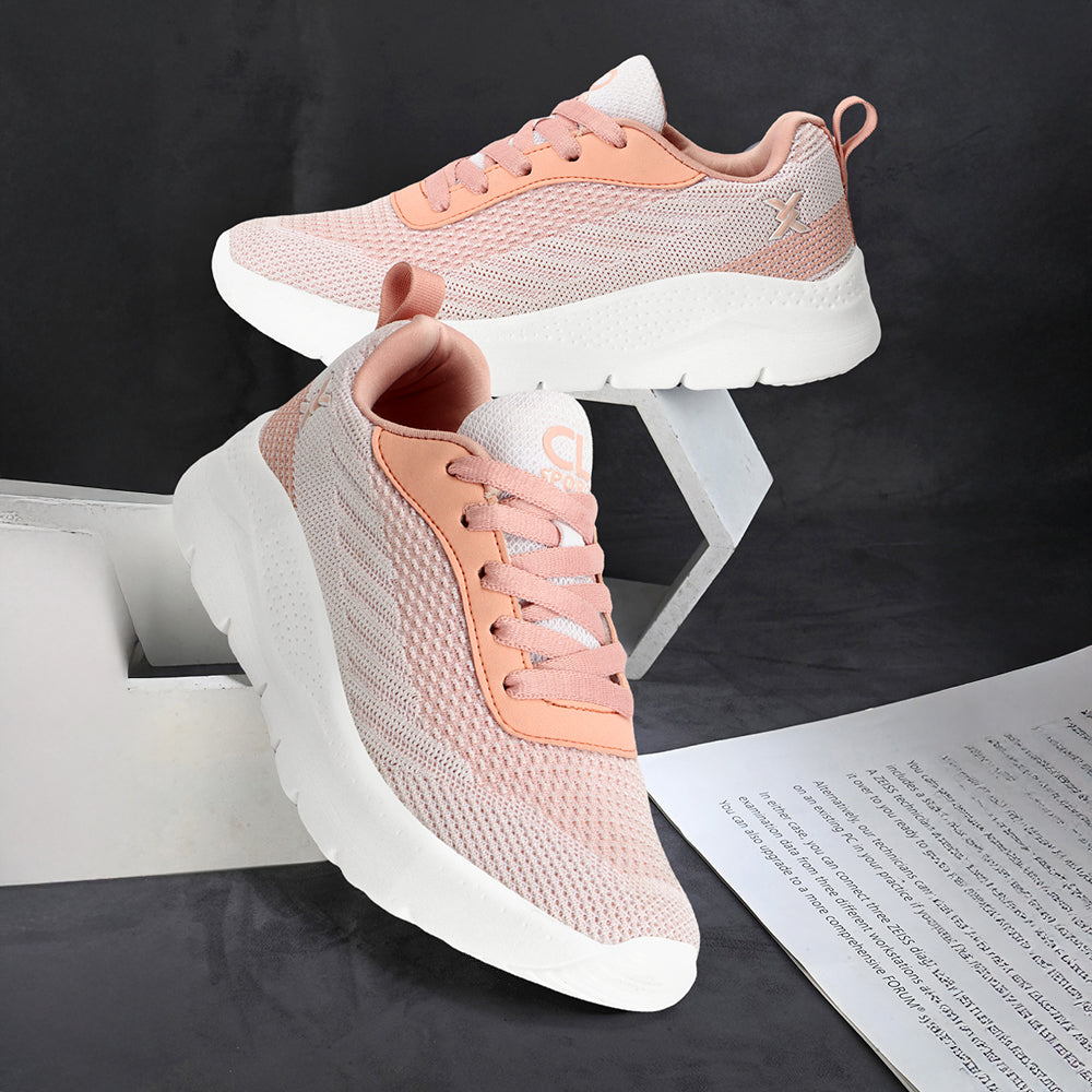 Women Mesh Flyknit Technology Lace-Up Sports Shoes