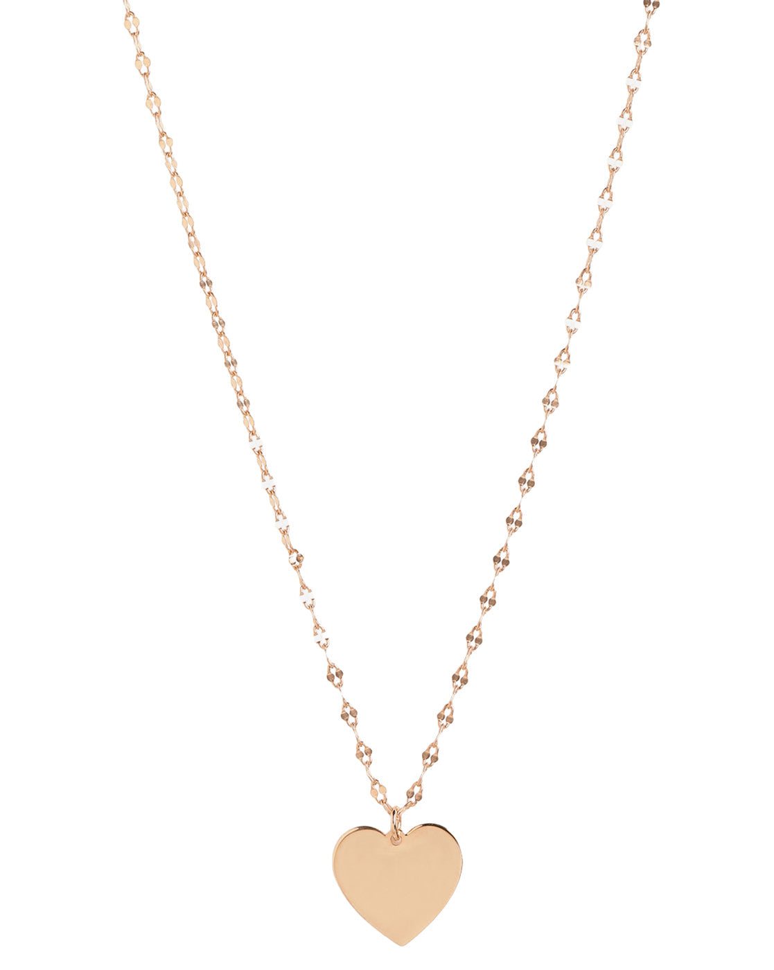 18kt Rose Gold Plated Modern Heart Pendant with Fancy Chain