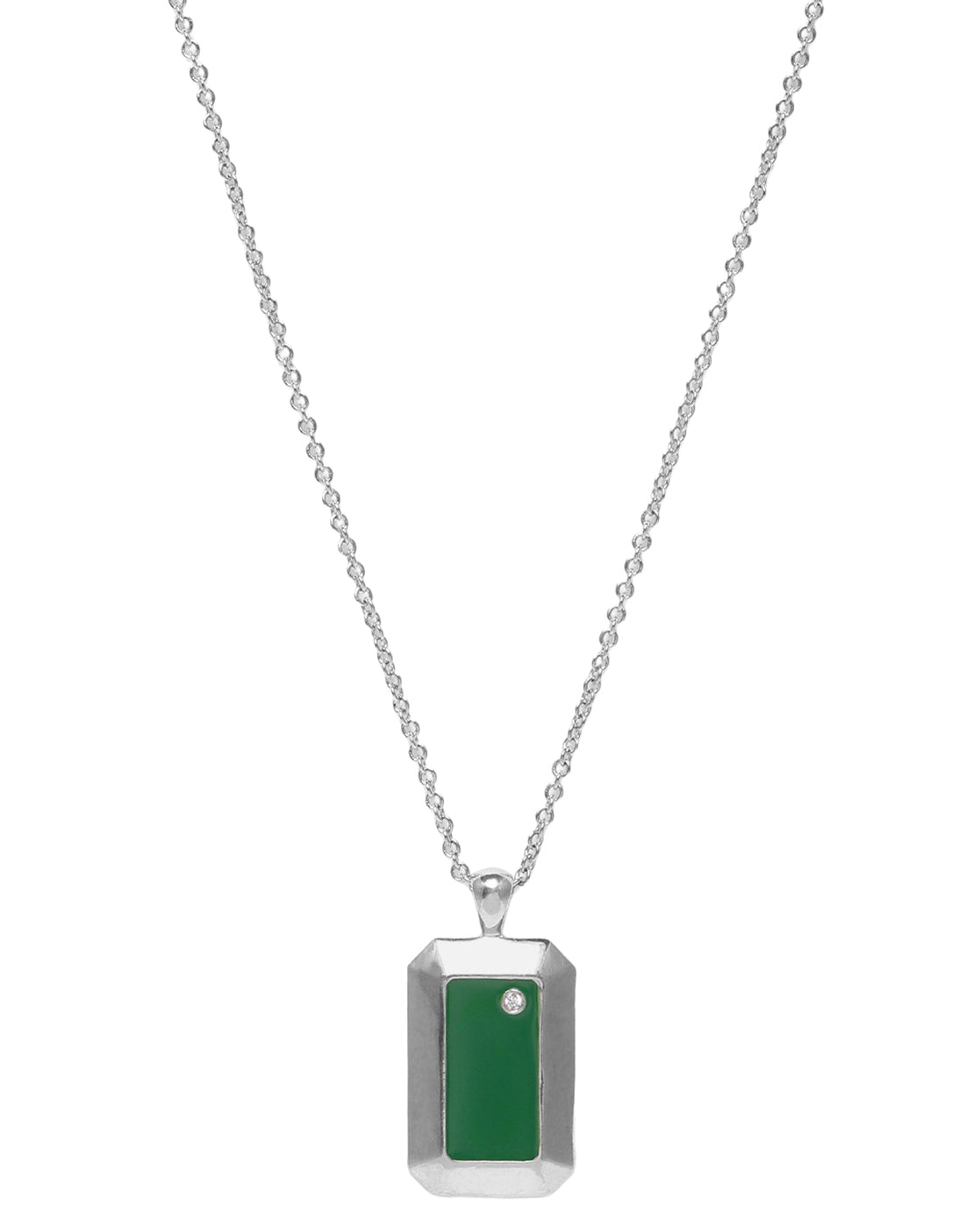 Men Rhodium Plated with CZ and Accent Stone Enamel Pendant and Chain