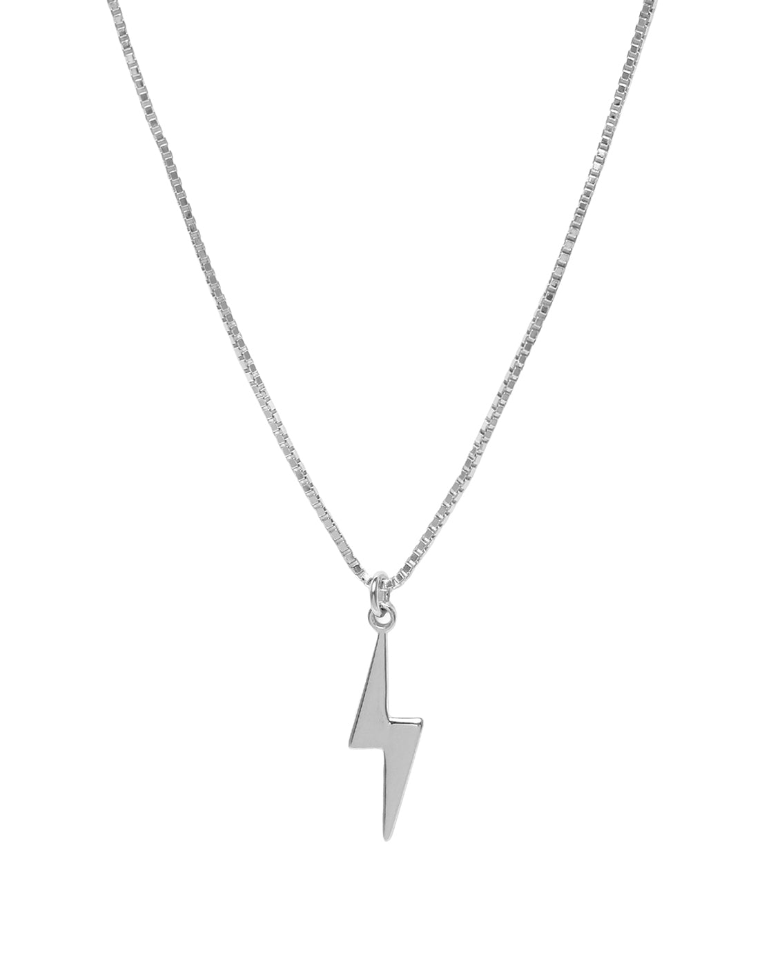 Rhodium Plated Lightning Pendant for Men