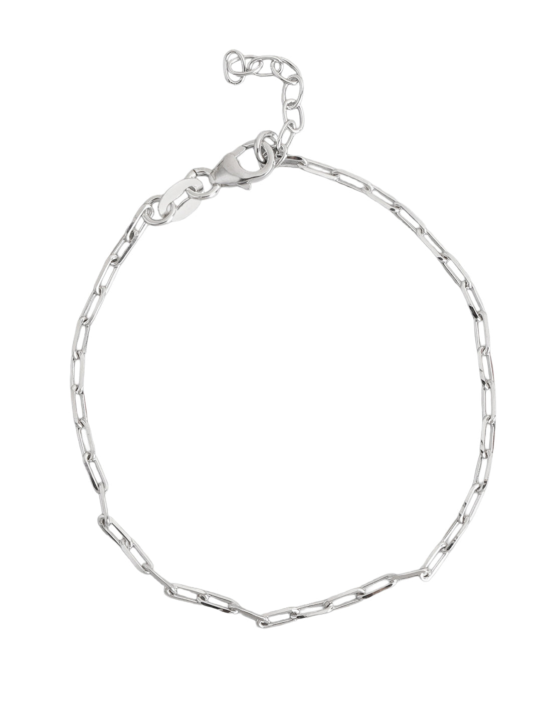 925 Sterling Silver Rhodium Plated Link Chain Bracelet