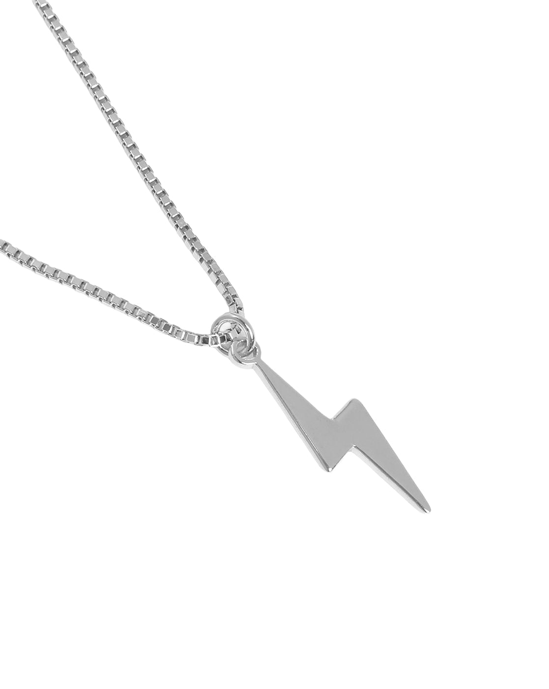 Rhodium Plated Lightning Pendant for Men