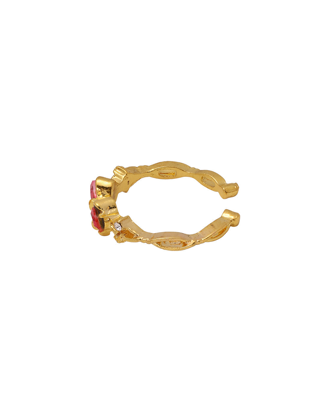 Gold Plated CZ Bow Adjustable Ring