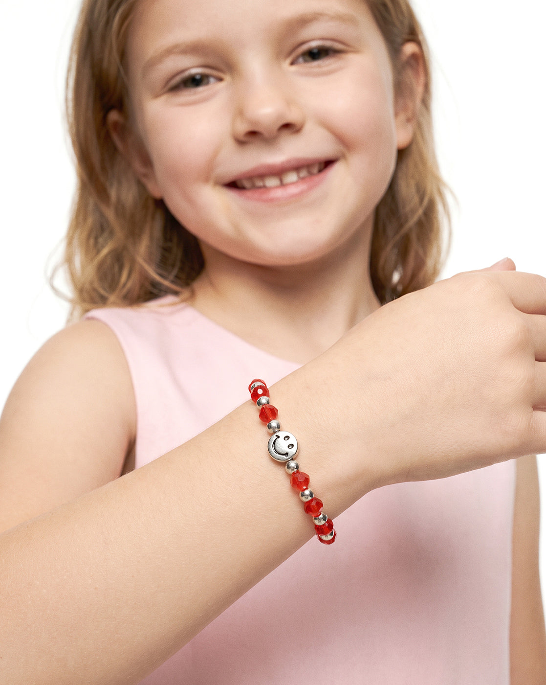 Set of 9 Coloured Bead & Silver Plated Butterfly-Tortoise-Star-Elephant-Smiley-Bird-Butterfly Charm Bracelet for Girl