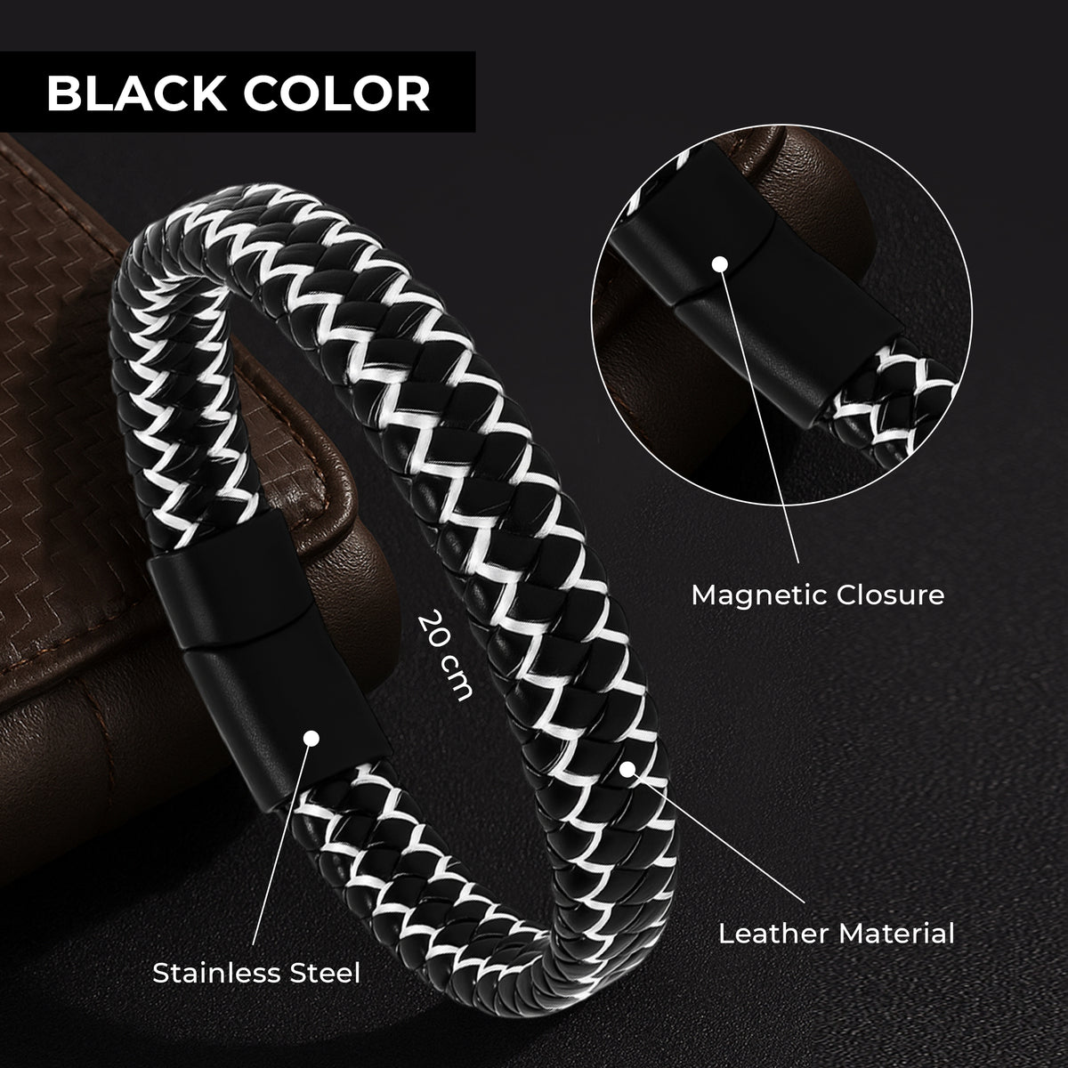 Men Leather Multistrand Bracelet - CLJW-39