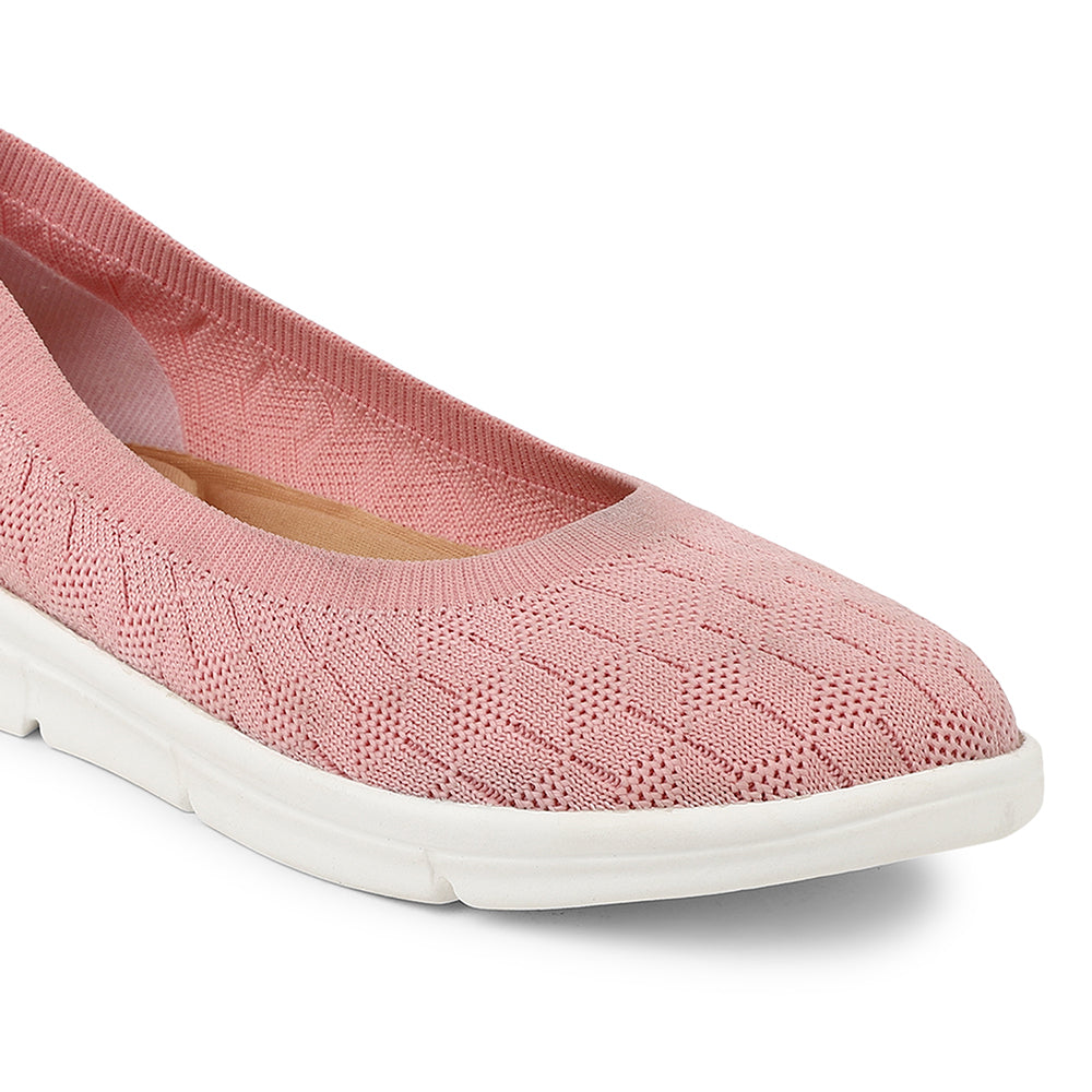 Women Textured Knit Comfort Ballet Flats