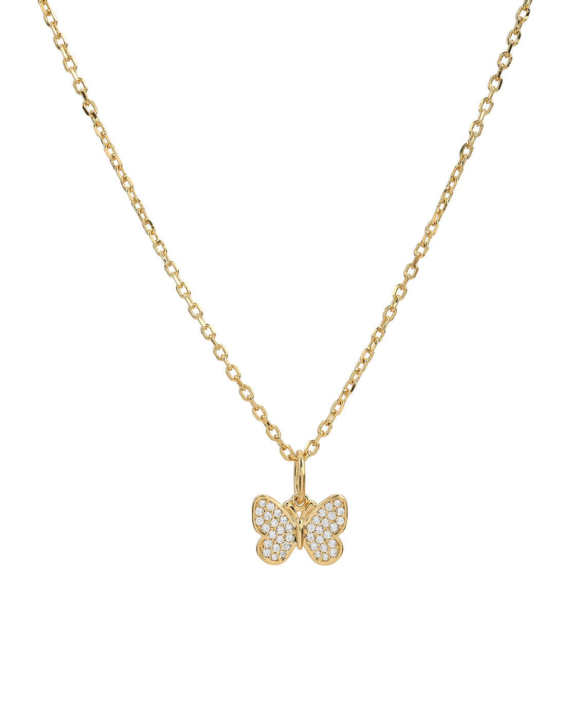 18kt Gold Plated CZ 4-Clover, Heart, Butterfly & Leaf Interchangeable pendant with Chain Necklace