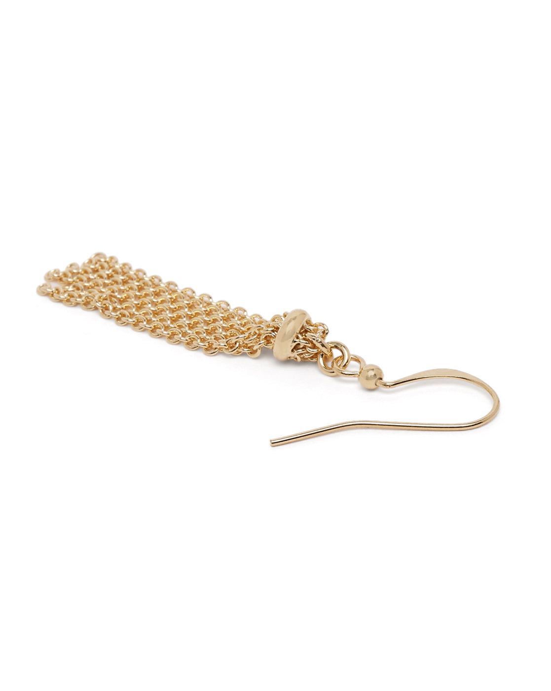 18kt Gold Plated Contemporary Tasselled Drop Earring
