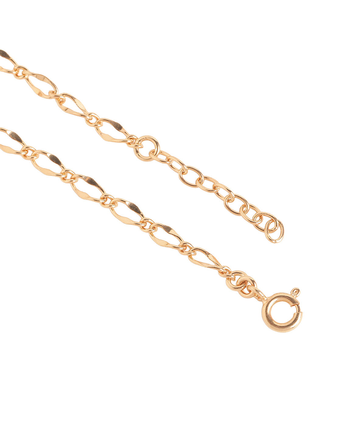 18kt Rose Gold Plated Textured Link Chain Adjustable Bracelet
