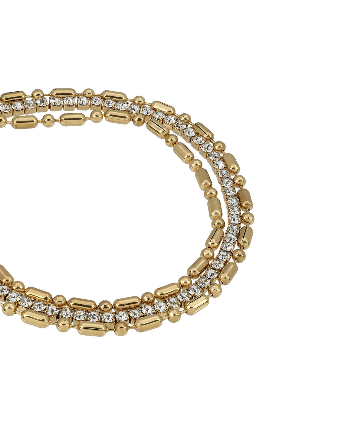 Premium Gold Plated CZ Studded Bold Layered Tennis Bracelet