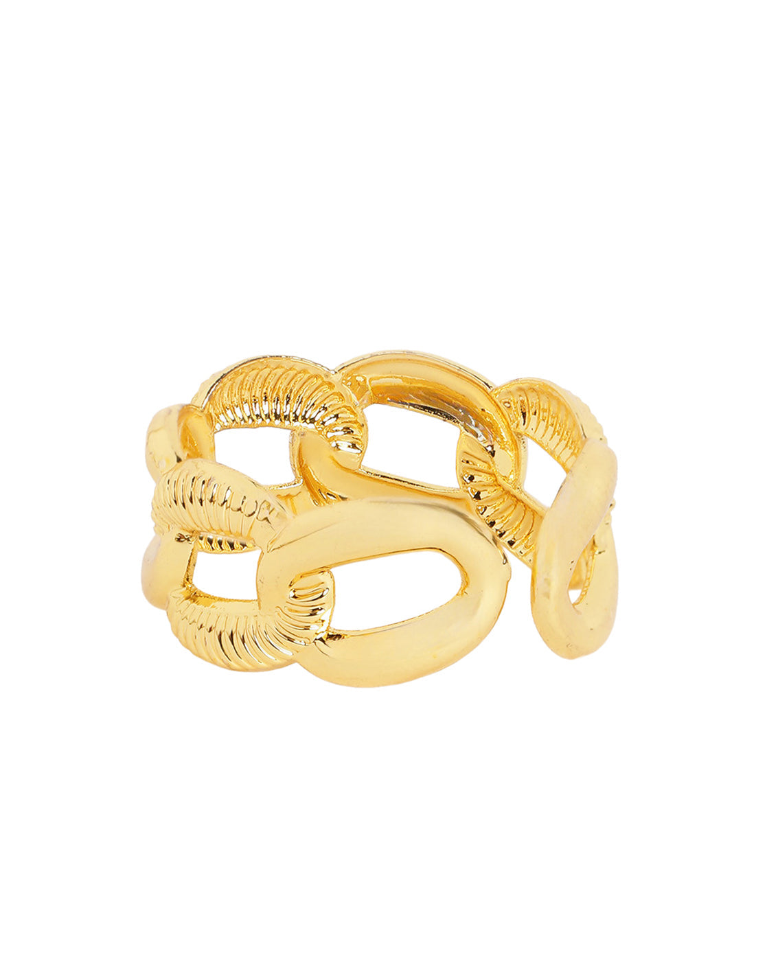 Gold Plated Contemporary Chain Link Adjustable Ring