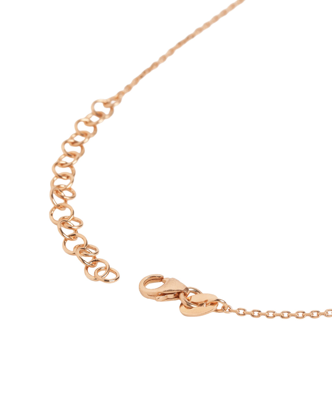 18KT Rose Gold Plated Dainty Curved CZ Studded Bar Necklace