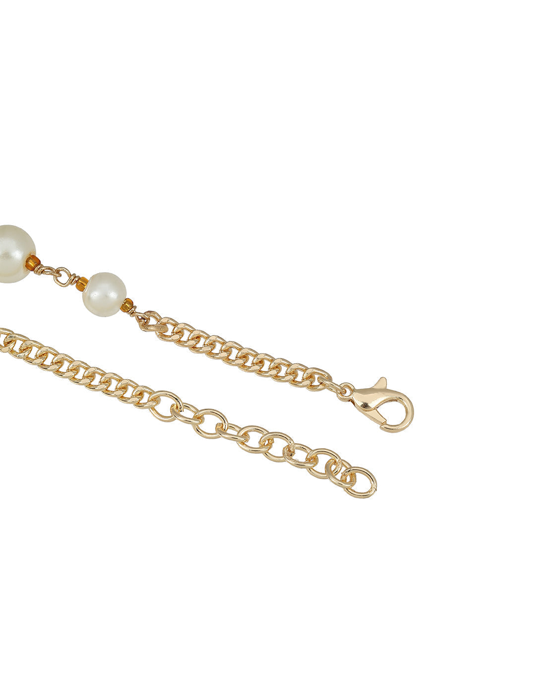 Gold Plated Pearl Charm Adjustable Bracelet