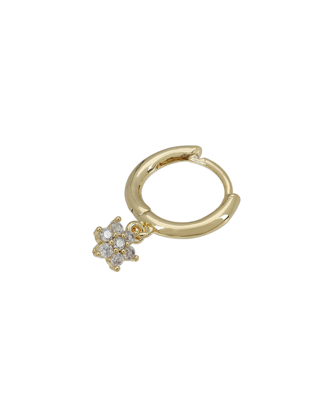 Gold Plated Designer Stud, Cuff & Mini Hoop with CZ Piercing Set