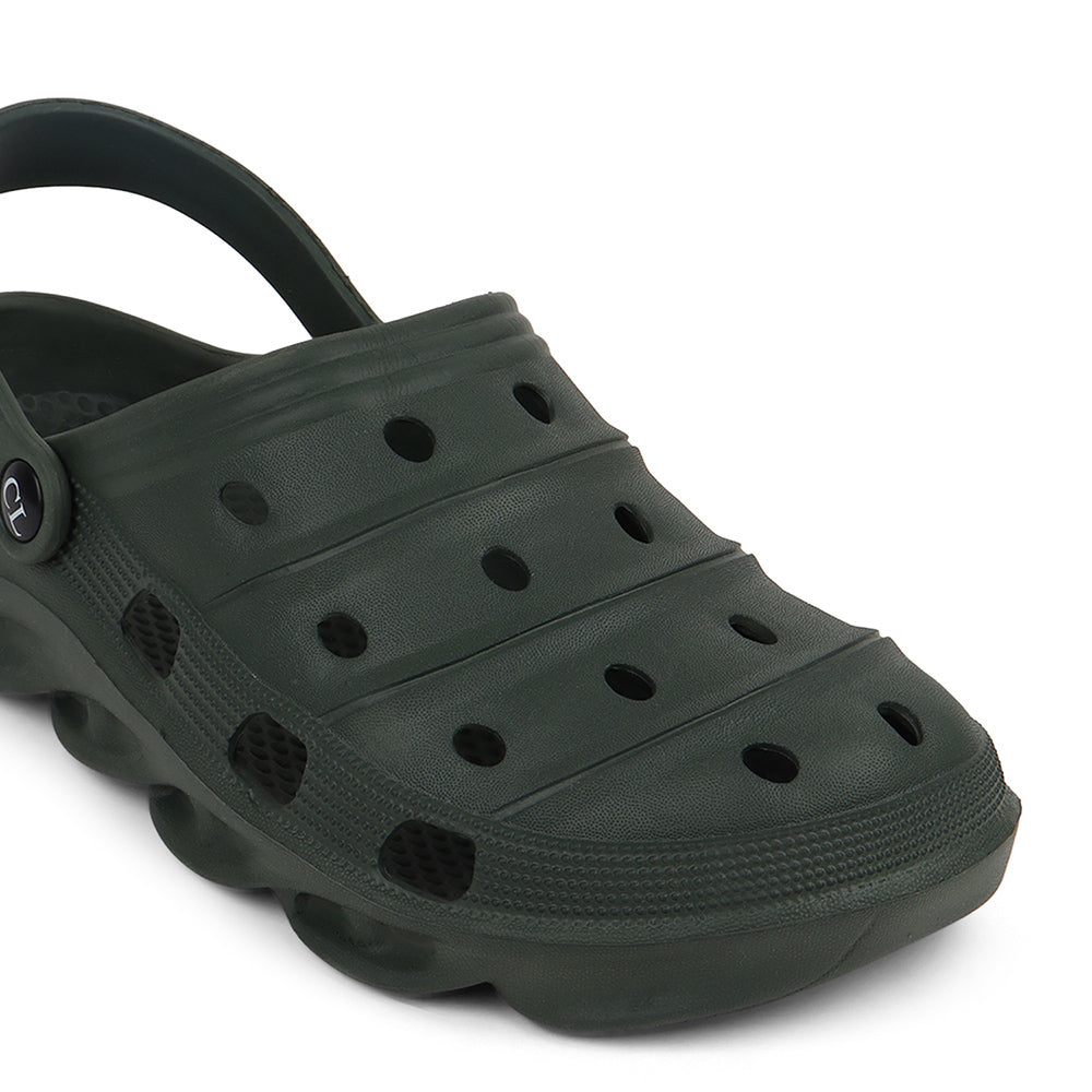 Men Sculpted Perforated Comfort Clogs with Back Strap