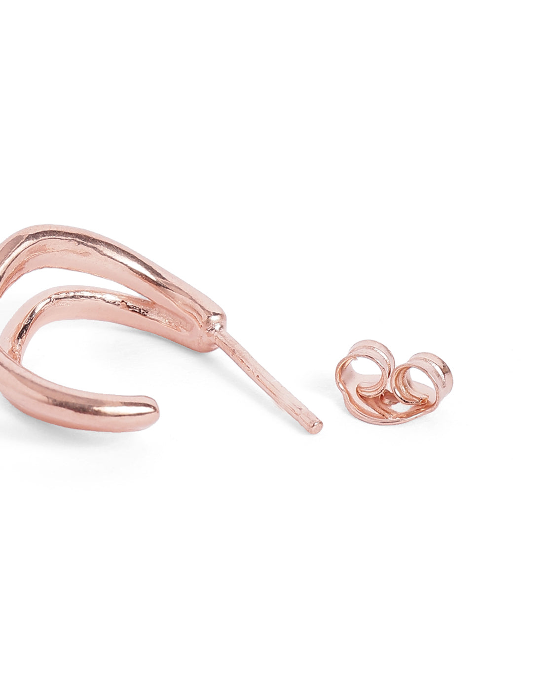 18kt Rose Gold Plated Curved Half Hoop Earring