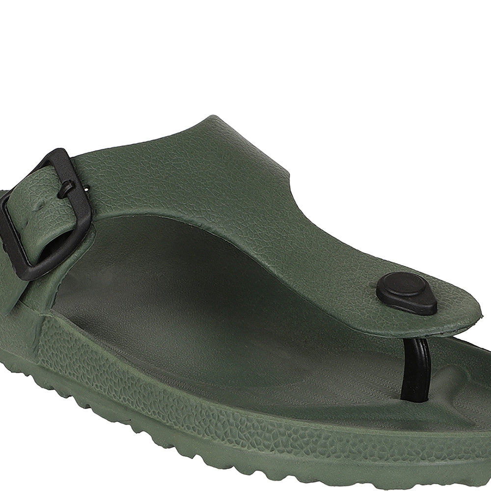 Men Solid Thong Slide with Adjustable Strap