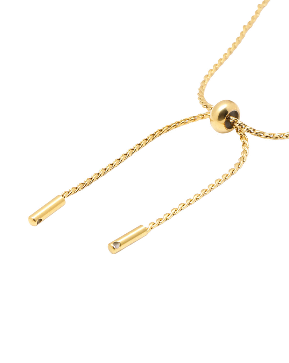 Double Sided Gold Plated Heart & Faux Pearl Reversible Charm Adjustable Bracelet