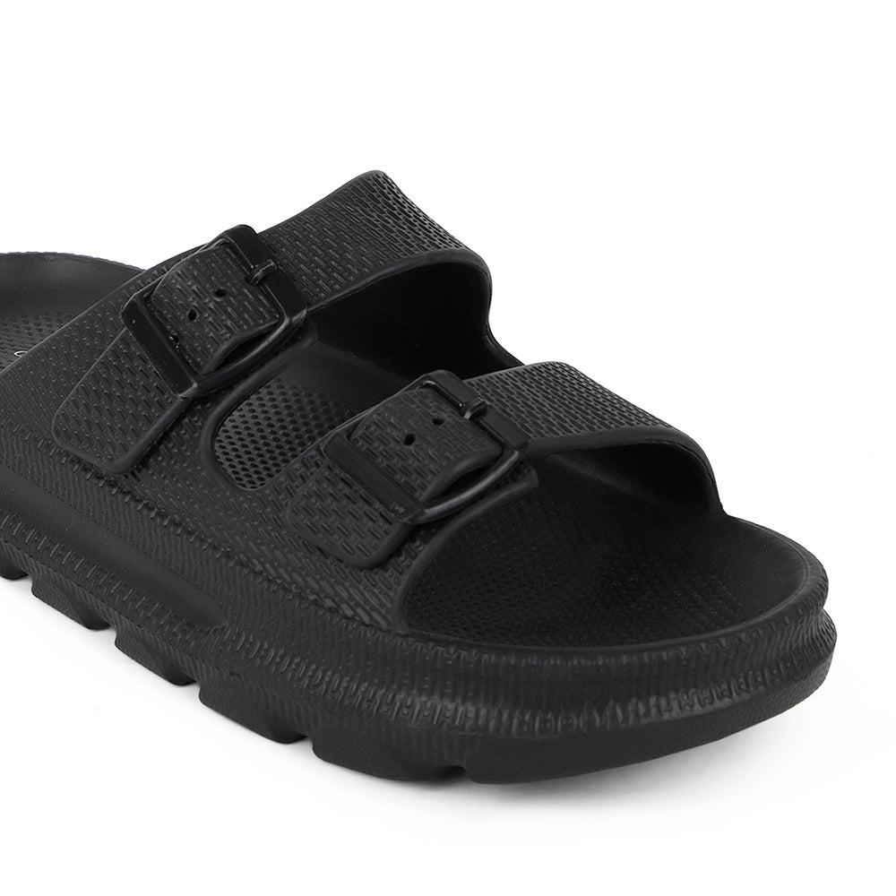 Men Textured Dual Strap Comfort Sliders