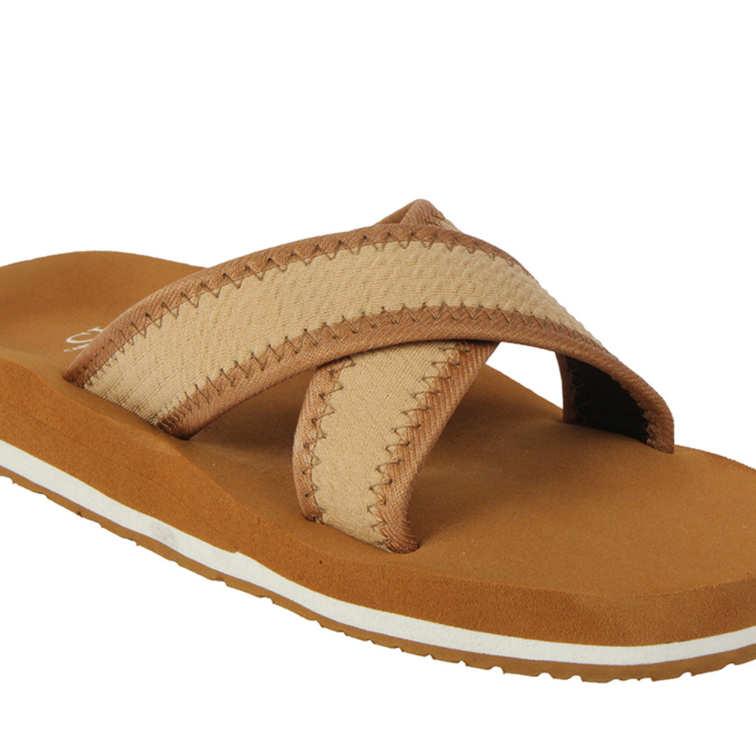 Carlton London Women Comfort Cushioned Footbed Slides, Casual Lightweight Low Wedge Open-Toe Walking Slides