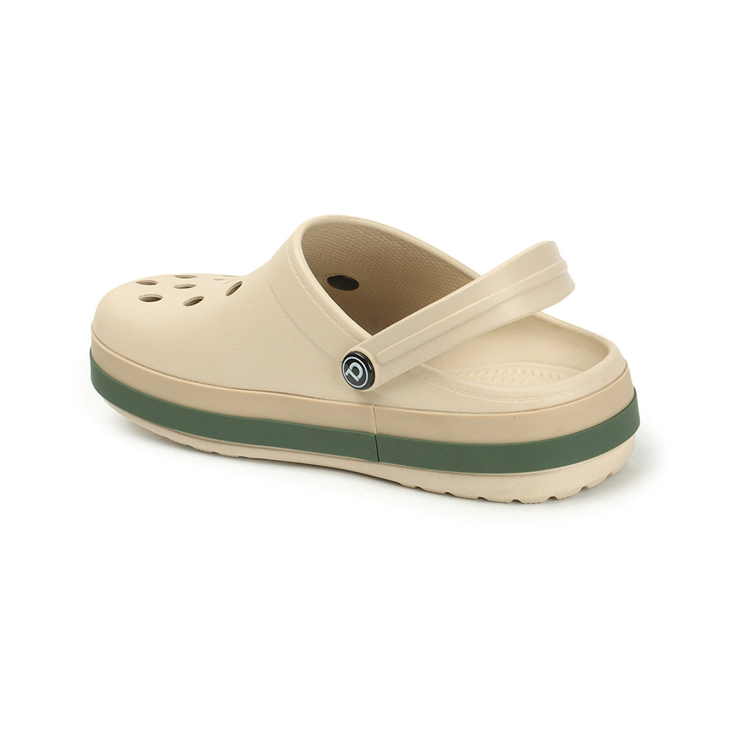 Men Perforated Two Tone Slip On Clogs