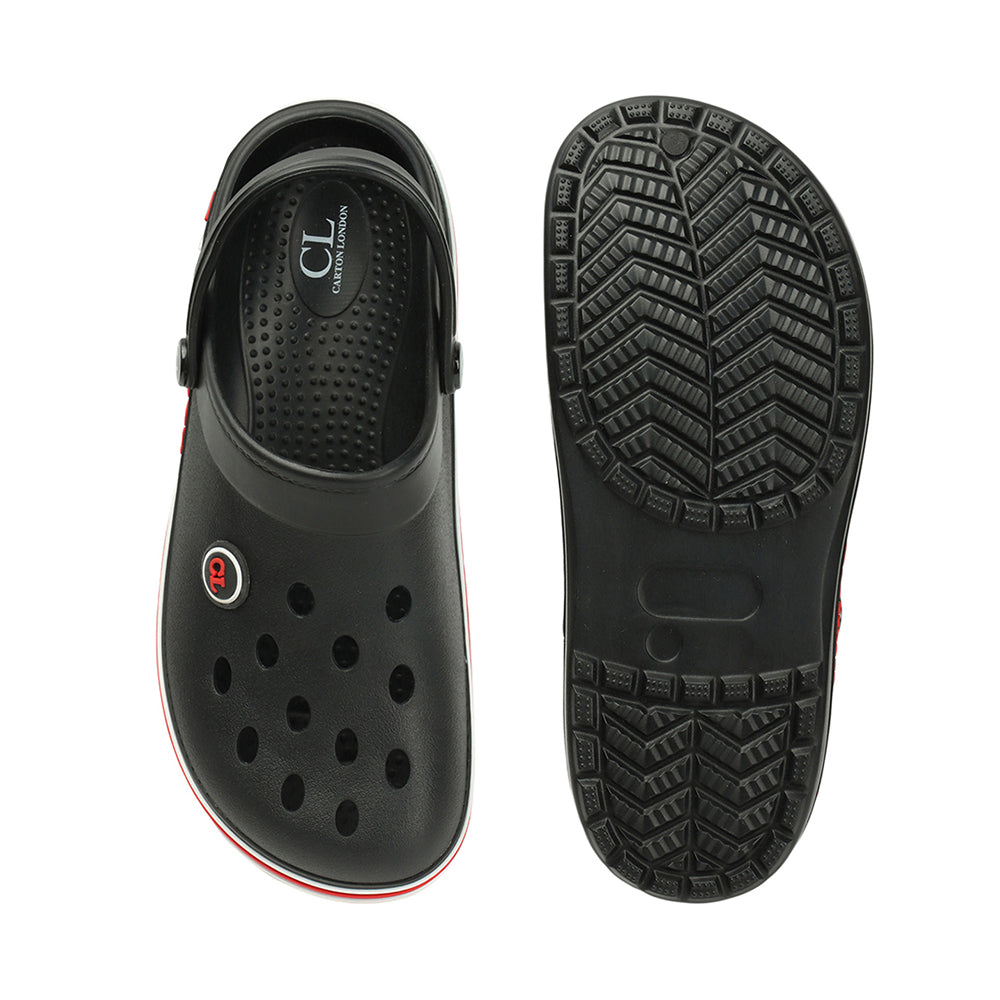 Men Sporty Striped Slip On Clogs