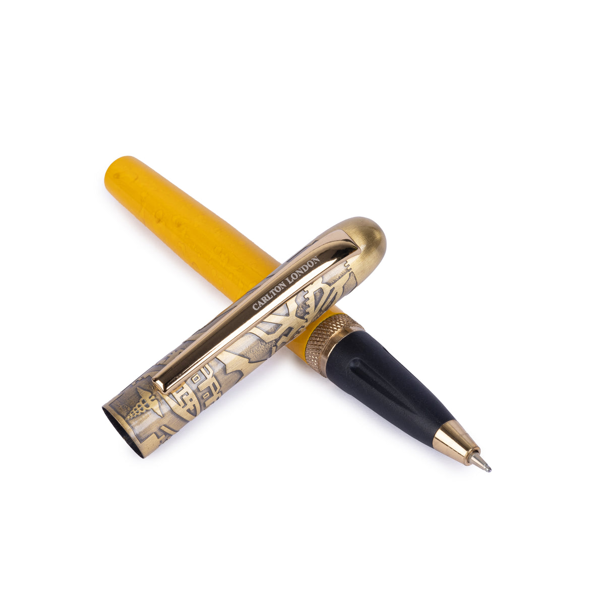 Carlton London Yellow & Black Ball Pen Bold Everyday Writing Pen with Smooth Ink & Fine Tip