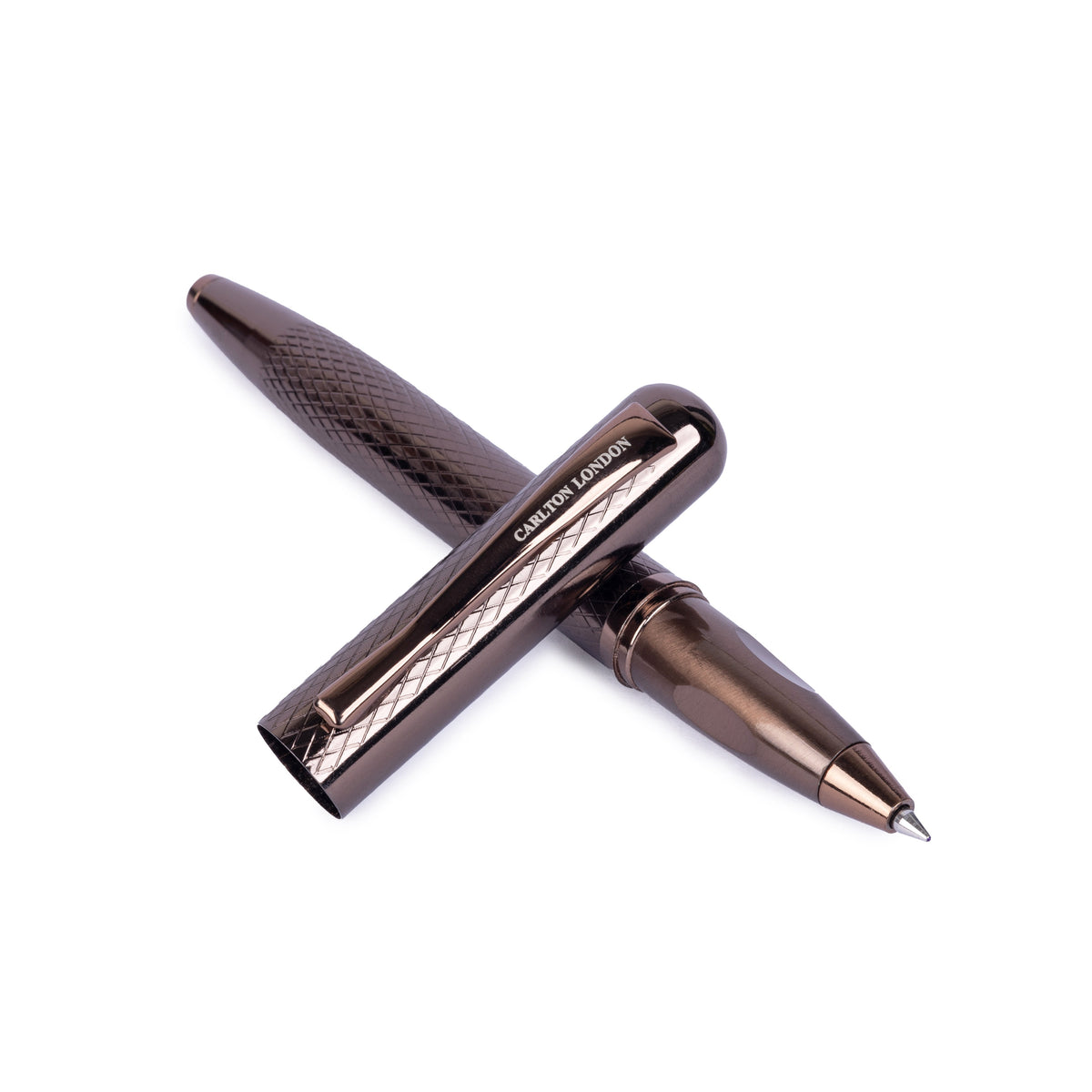 Carlton London Rose Gold Metallic Ball Pen Elegant Executive Writing Pen with Clip Smooth Ink