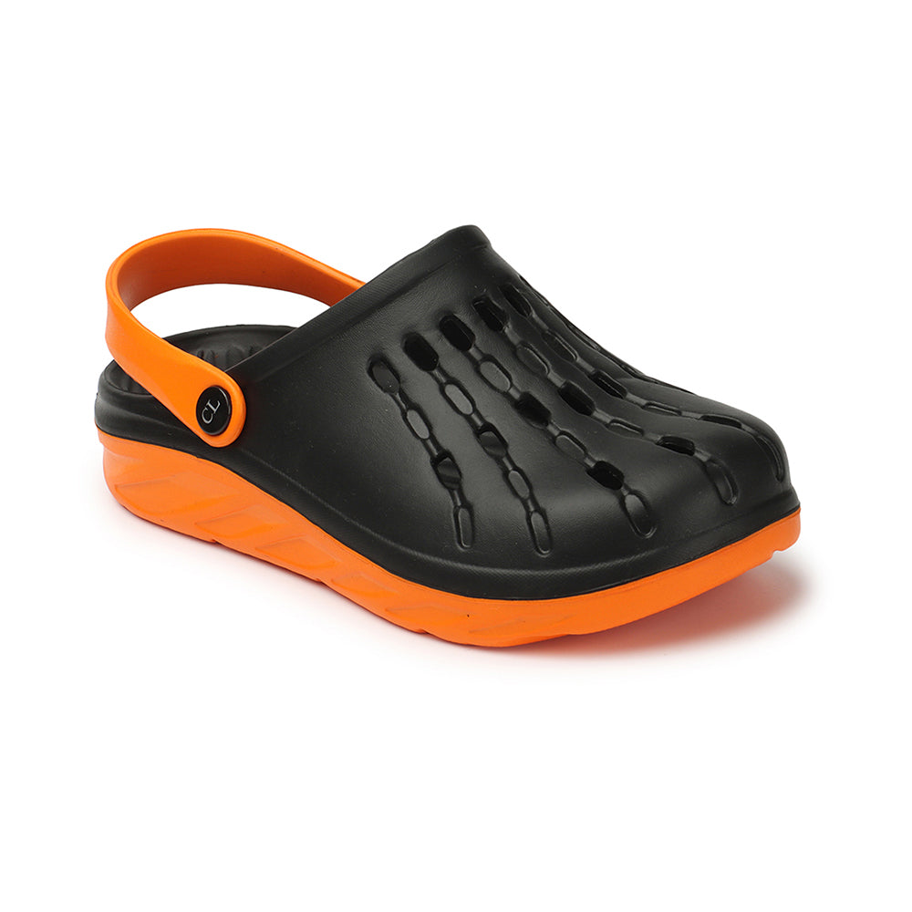 Men Two Tone Perforated Back Strap Clogs