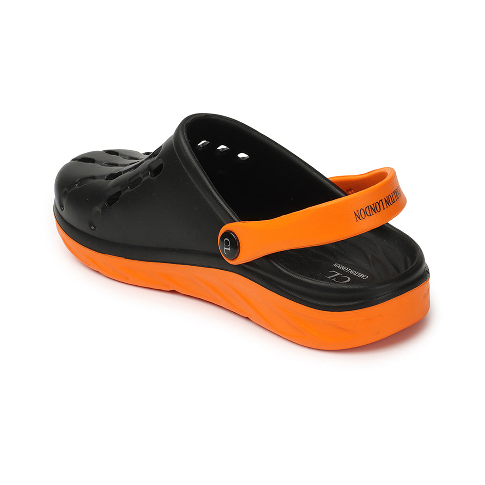 Men Two Tone Perforated Back Strap Clogs