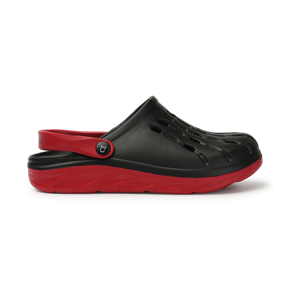 Men Two Tone Perforated Back Strap Clogs