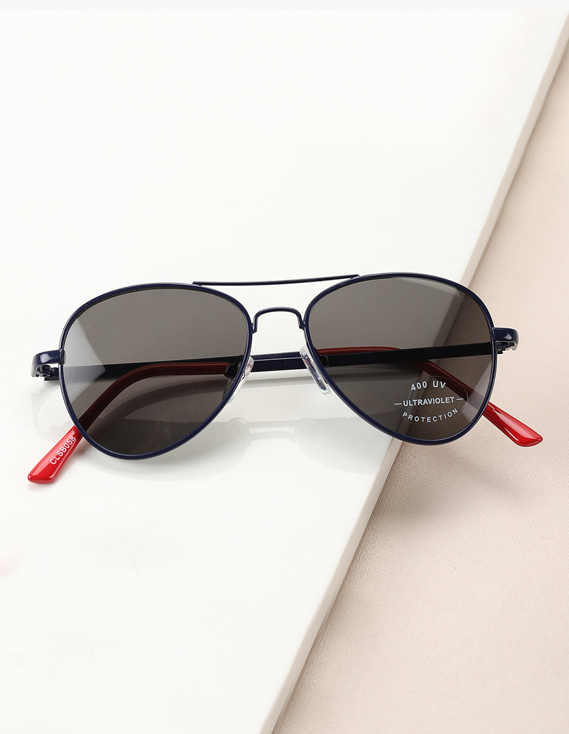 Carlton London Black Lens & Blue Aviator Sunglasses With Uv Protected Lens For Boy