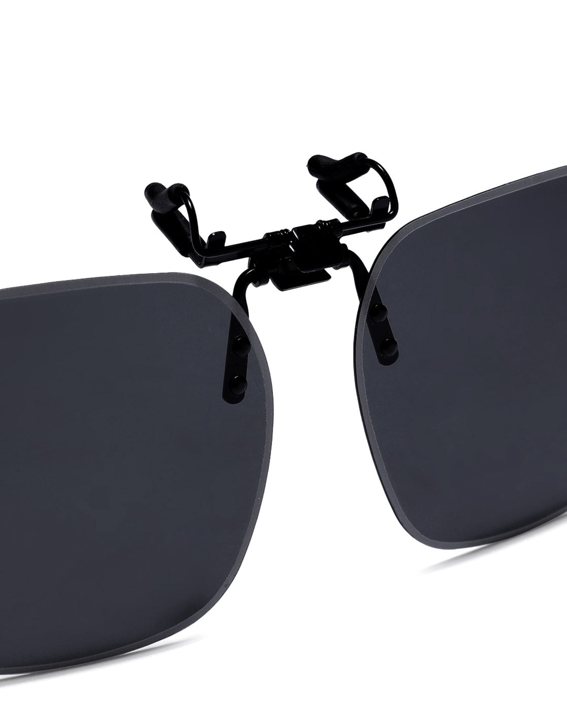 Men Rectangle Sunglass Clip with UV Protected and Polarized Lens