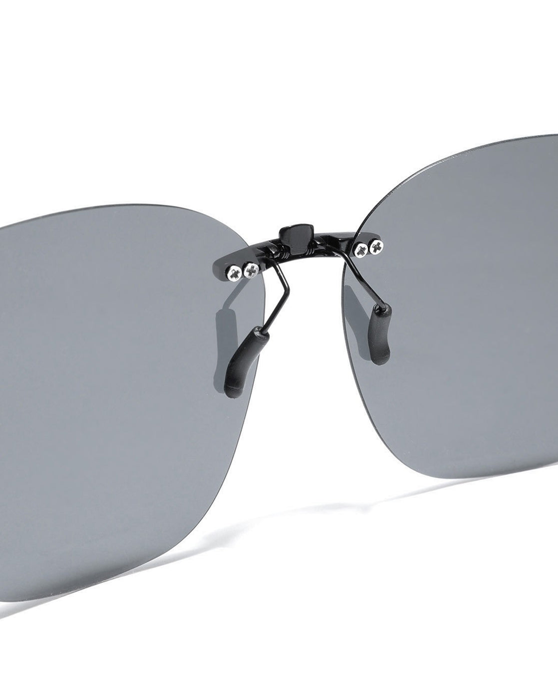 Black Toned Polarised Lens Cat Eye Sunglass Clip for women