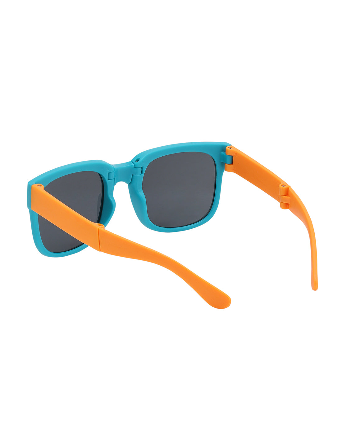 Girls Turquoise and Orange Toned UV Protected Black Lens Foldover Sunglass