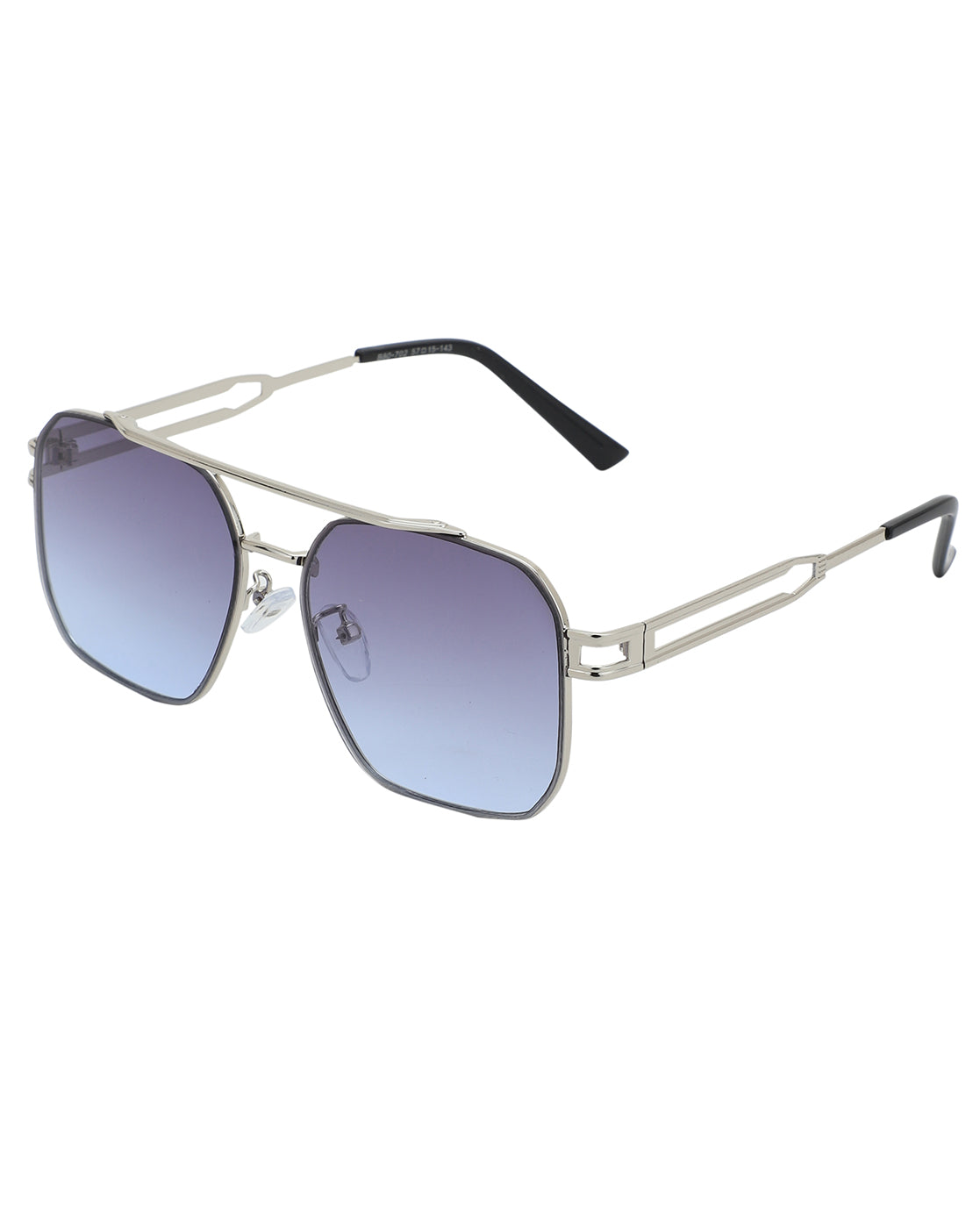Silver Toned with UV Protected Lens Rectangle Sunglass for men