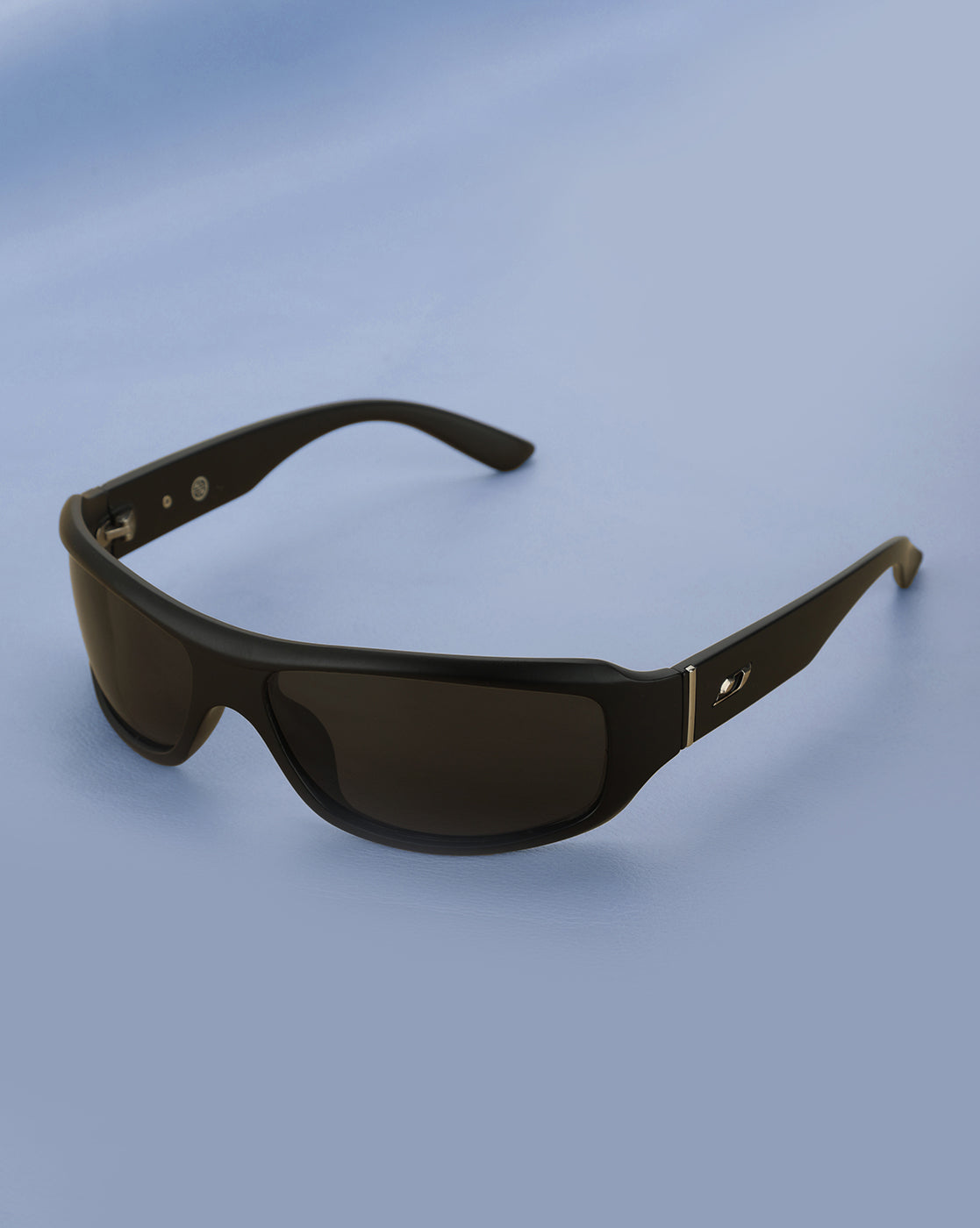 Black with Silver Toned and Black Polarised Lens Sports Sunglass for men