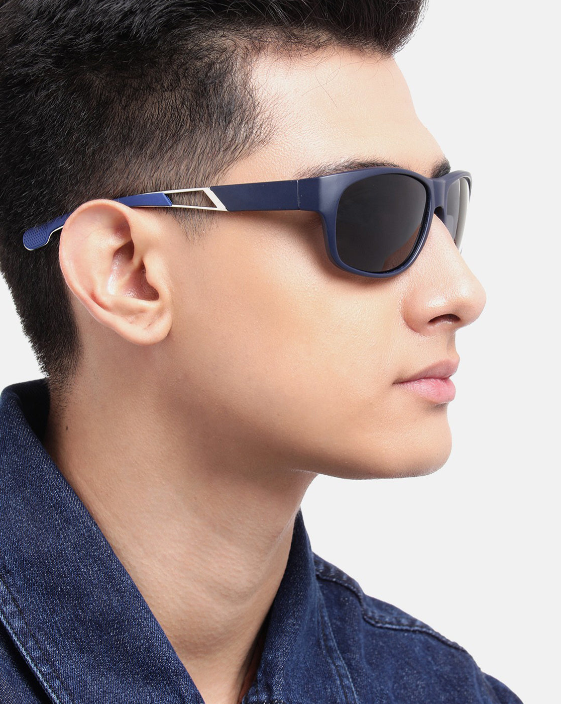 Black with Blue Toned and Black Polarised Lens Sports Sunglass for men