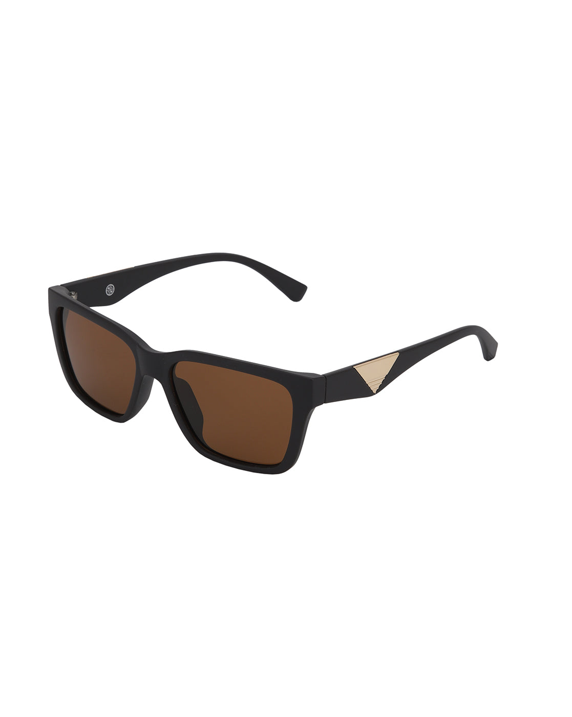 Brown with Gold Toned Brown Polarised Lens Wayfarer Sunglass for men