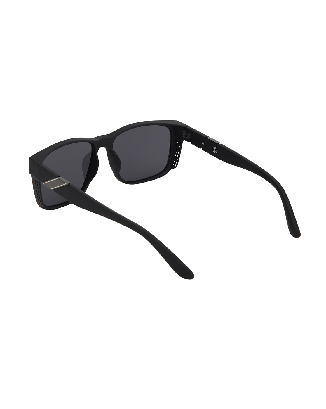 Black with Metallic Toned and Black Polarised Lens Wayfarer Sunglass for men
