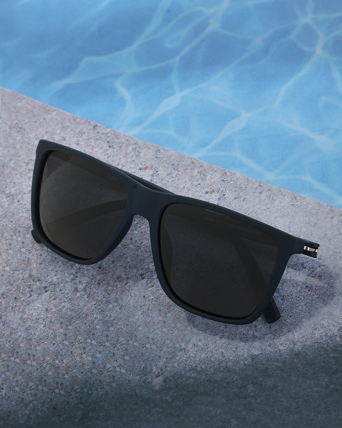 Blue Toned with Blue Polarised Lens Rectangle Sunglass for men