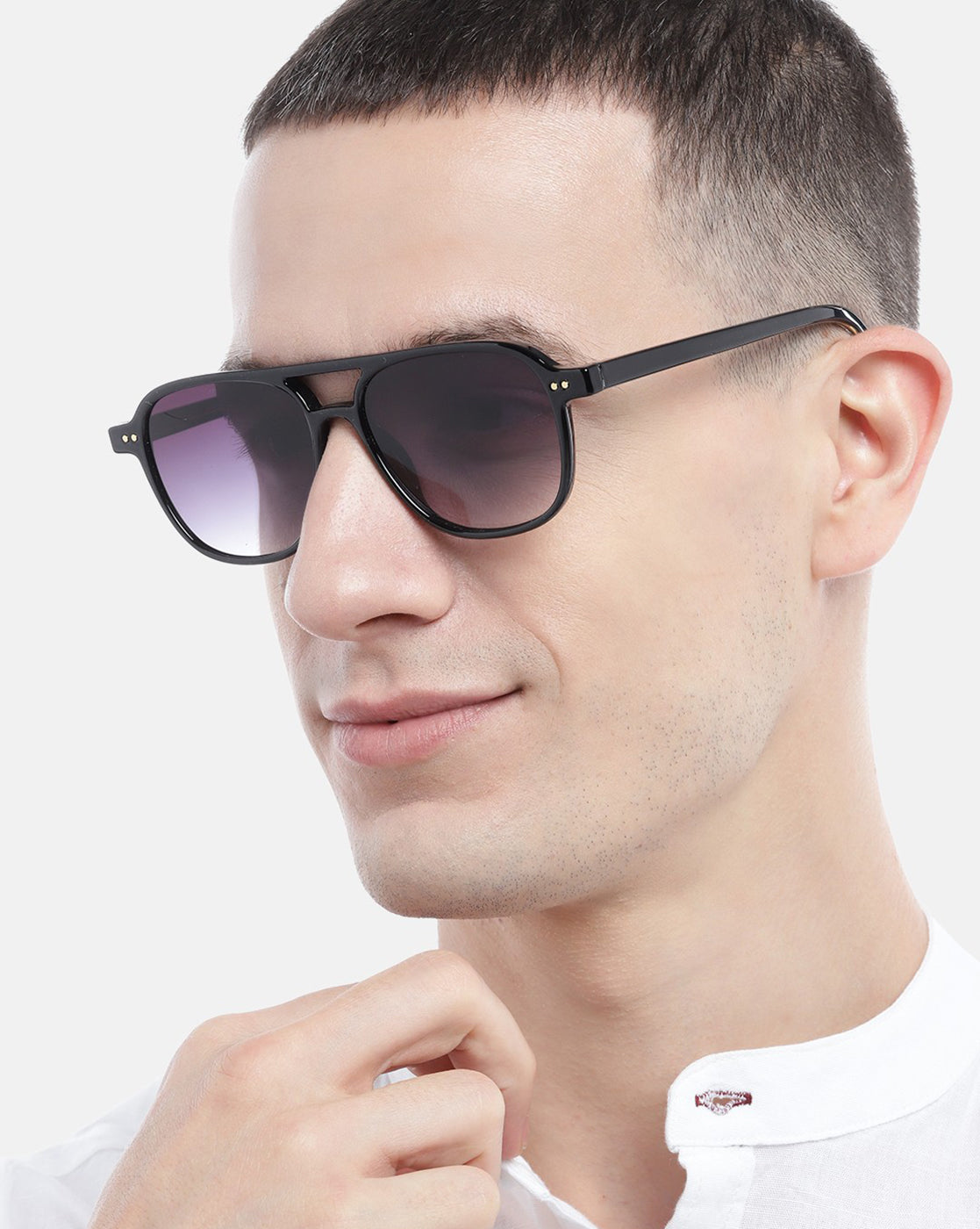 Black Toned with Polycarbonate UV Protected Lens Rectangle Sunglass for Unisex
